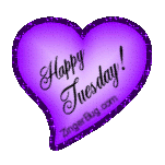 Click to get the codes for this image. Happy Tuesday Purple Heart Glitter Graphic, Happy Tuesday, Hearts Free Image, Glitter Graphic, Greeting or Meme for Facebook, Twitter or any forum or blog.