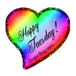 Click to get the codes for this image. Happy Tuesday Rainbow Heart Glitter Graphic, Happy Tuesday, Hearts Free Image, Glitter Graphic, Greeting or Meme for Facebook, Twitter or any forum or blog.