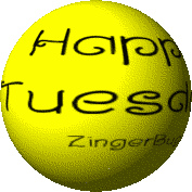 Click to get the codes for this image. This cute graphic is a 3D round yellow rotating smiley face with the comment: Happy Tuesday!