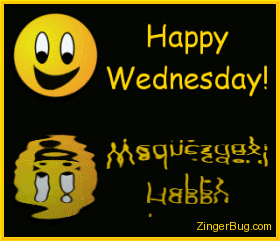 Happy Wednesday Reflecting Smiley Face Glitter Graphic, Greeting ...