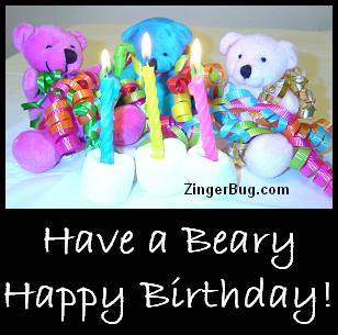 Click to get the codes for this image. Have A Beary Happy Birthday Teddy Bears, Birthday Teddy Bears, Teddy Bears, Happy Birthday Free Image, Glitter Graphic, Greeting or Meme for Facebook, Twitter or any forum or blog.