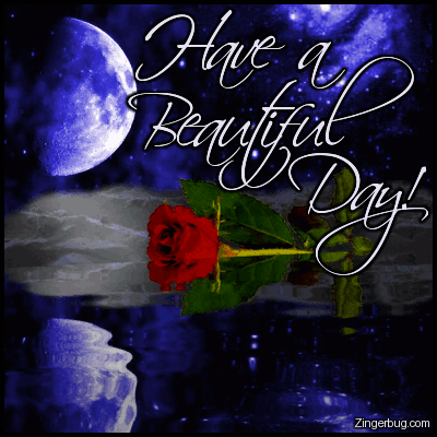Click to get the codes for this image. Have A Beautiful Day Moon Rose Reflection, Have a Great Day, Flowers, Popular Favorites Glitter Graphic, Comment, Meme, GIF or Greeting