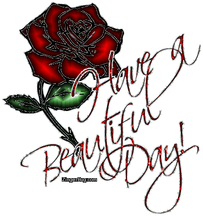 Click to get the codes for this image. Have A Beautiful Day Red Glitter Rose, Have a Great Day, Flowers, Popular Favorites Glitter Graphic, Comment, Meme, GIF or Greeting