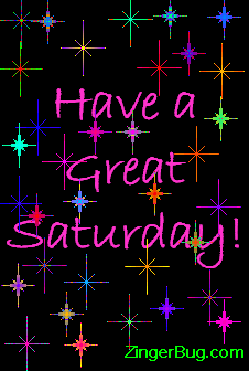 Click to get the codes for this image. Have A Great Saturday Stars On Black, Happy Saturday Free Image, Glitter Graphic, Greeting or Meme for Facebook, Twitter or any forum or blog.