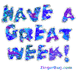 Click to get the codes for this image. Have A Great Week Blue Silver Glitter, Have A Great Week Free Image, Glitter Graphic, Greeting or Meme for any Facebook, Twitter or any blog.