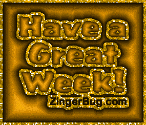 Click to get the codes for this image. Have A Great Week Gold Glitter Graphic, Have A Great Week Free Image, Glitter Graphic, Greeting or Meme for any Facebook, Twitter or any blog.
