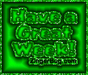 Click to get the codes for this image. Have A Great Week Green Glitter Graphic, Have A Great Week Free Image, Glitter Graphic, Greeting or Meme for any Facebook, Twitter or any blog.