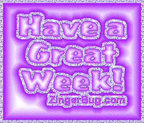 Click to get the codes for this image. Have A Great Week Lavender Glitter Graphic, Have A Great Week Free Image, Glitter Graphic, Greeting or Meme for any Facebook, Twitter or any blog.