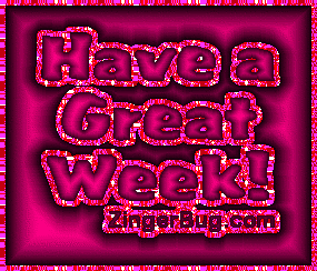 Click to get the codes for this image. Have A Great Week Pink Glitter Graphic, Have A Great Week Free Image, Glitter Graphic, Greeting or Meme for any Facebook, Twitter or any blog.