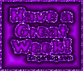 Click to get the codes for this image. Have A Great Week Purple Glitter Graphic, Have A Great Week Free Image, Glitter Graphic, Greeting or Meme for any Facebook, Twitter or any blog.