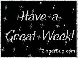 Click to get the codes for this image. Have A Great Week Silver Stars Glitter Text, Have A Great Week Free Image, Glitter Graphic, Greeting or Meme for any Facebook, Twitter or any blog.