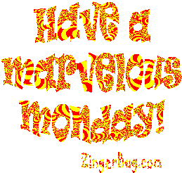 Click to get the codes for this image. Have A Marvelous Monday Orange Glitter, Happy Monday Free Image, Glitter Graphic, Greeting or Meme for Facebook, Twitter or any forum or blog.
