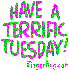 Click to get the codes for this image. Have A Terrific Tuesday Glitter Text, Happy Tuesday Free Image, Glitter Graphic, Greeting or Meme for Facebook, Twitter or any forum or blog.