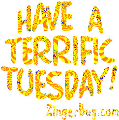 Click to get the codes for this image. Have A Terrific Tuesday Yellow Glitter, Happy Tuesday Free Image, Glitter Graphic, Greeting or Meme for Facebook, Twitter or any forum or blog.