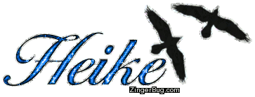 Click to get the codes for this image. Heike Blue Glitter Name With Birds, Girl Names Free Image Glitter Graphic for Facebook, Twitter or any blog.
