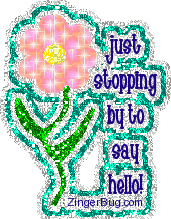 Click to get the codes for this image. Just stopping by to say Hello glitter flower graphic