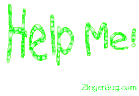 Click to get animated GIF glitter graphics of the words Help Me!