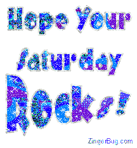 Click to get the codes for this image. Hope Your Saturday Rocks Blue Glitter, Happy Saturday Free Image, Glitter Graphic, Greeting or Meme for Facebook, Twitter or any forum or blog.