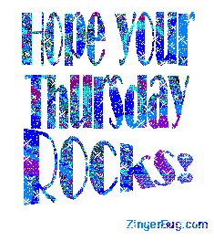 Click to get the codes for this image. Hope Your Thursday Rocks Blue Glitter Text, Happy Thursday Free Image, Glitter Graphic, Greeting or Meme for Facebook, Twitter or any forum or blog.
