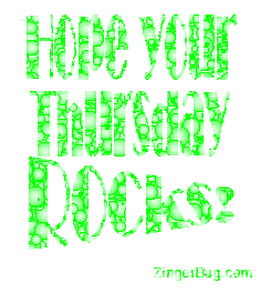 Click to get the codes for this image. Hope Your Thursday Rocks Purple Green Bubbles Glitter Text, Happy Thursday Free Image, Glitter Graphic, Greeting or Meme for Facebook, Twitter or any forum or blog.