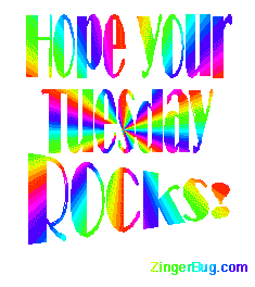 Click to get the codes for this image. Hope Your Tuesday Rocks Rainbow Glitter Text, Happy Tuesday Free Image, Glitter Graphic, Greeting or Meme for Facebook, Twitter or any forum or blog.