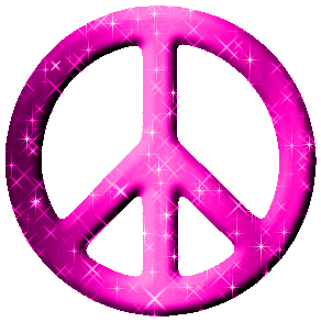 Hot Pink Glittered Peace Sign Glitter Graphic, Greeting, Comment, Meme