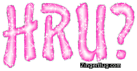 Click to get the codes for this image. Hru Pink Glitter Text, HRU Free Image, Glitter Graphic, Greeting or Meme for Facebook, Twitter or any forum or blog.
