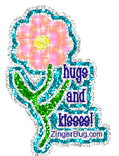 Click to get the codes for this image. Hugs And Kisses Glitter Flower, Hugs and Kisses, Flowers Free Image, Glitter Graphic, Greeting or Meme for Facebook, Twitter or any blog.