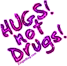 Click to get the codes for this image. Hugs Not Drugs Pink Purple Glitter Text, Hugs and Kisses, Hugs Not Drugs Free Image, Glitter Graphic, Greeting or Meme for Facebook, Twitter or any forum or blog.