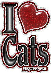 Click to get the codes for this image. I Heart Cats Glitter Text, Animals  Cats, Hearts, Cat, Pet Free Image, Glitter Graphic, Greeting or Meme for Facebook, Twitter or any forum or blog.