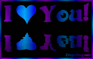 Click to get the codes for this image. This graphic comment features animated 3D blue and purple letters reflected in an animated pool. The comment reads: I Heart You!