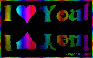 Click to get the codes for this image. This graphic comment features 3D moving rainbow letters reflected in an animated pool. The comment reads: I Heart You!