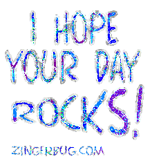 Click to get the codes for this image. I Hope Your Day Rocks Glitter Text, Have a Great Day Free Image, Glitter Graphic, Greeting or Meme for any Facebook, Twitter or any blog.