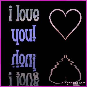 Click to get the codes for this image. This cute graphic features a 3D heart with a 3D text comment that reads: I Love You! The heart and text are reflected in an animated pool.