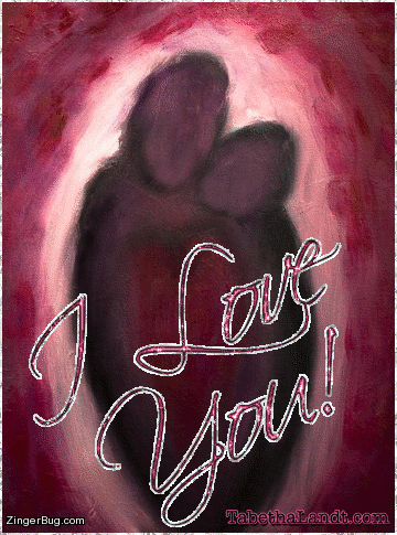 Click to get the codes for this image. This beautiful glitter graphic features a painting entitled Lovers by the artist Tabetha Landt. The image shows to abstract people with a heart uniting them. Our graphic adds the glitter words: I Love You. To purchase a print of the painting please visit www.TabethaLandt.com or click the link just below the graphic.