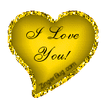 I Love You Yellow Heart Glitter Graphic, Greeting, Comment, Meme or GIF