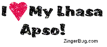 Click to get the codes for this image. I heart my lhasa apso Glitter Text, Animals  Dogs, Lhasa Apso, Pet Free Image, Glitter Graphic, Greeting or Meme for Facebook, Twitter or any forum or blog.