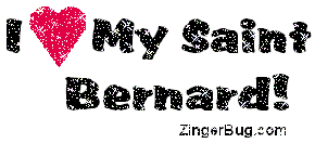 Click to get the codes for this image. I heart my saint bernard Glitter Text, Animals  Dogs, Saint Bernard, Pet Free Image, Glitter Graphic, Greeting or Meme for Facebook, Twitter or any forum or blog.