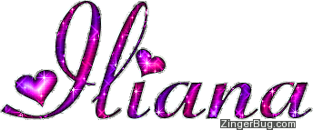 Click to get the codes for this image. Iliana Pink And Purple Glitter Name, Girl Names Free Image Glitter Graphic for Facebook, Twitter or any blog.