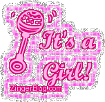 Click to get the codes for this image. Its A Girl Glitter, Baby Comments  Birth Announcements Free Image, Glitter Graphic, Greeting or Meme for any Facebook, Twitter or any blog.
