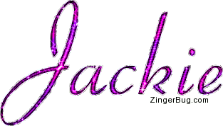Jackie Pink Glitter Name Text Glitter Graphic, Greeting, Comment, Meme