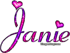 Click to get the codes for this image. Janie Pink And Purple Glitter Name, Girl Names Free Image Glitter Graphic for Facebook, Twitter or any blog.