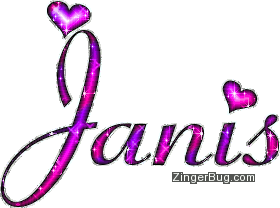 Click to get the codes for this image. Janis Pink And Purple Glitter Name, Girl Names Free Image Glitter Graphic for Facebook, Twitter or any blog.