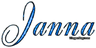 Click to get the codes for this image. Janna Blue Glitter Name, Girl Names Free Image Glitter Graphic for Facebook, Twitter or any blog.