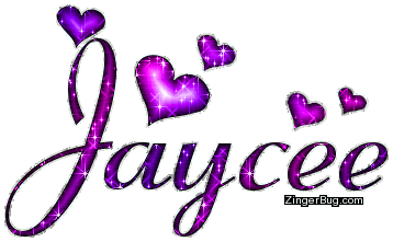 Click to get the codes for this image. Jaycee Purple Pink Glitter Name With Hearts, Girl Names Free Image Glitter Graphic for Facebook, Twitter or any blog.