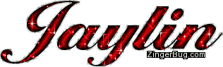 Jaylin Red Glitter Name Glitter Graphic, Greeting, Comment, Meme or GIF