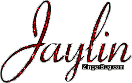 Jaylin Red Glittered Name Glitter Graphic, Greeting, Comment, Meme or GIF