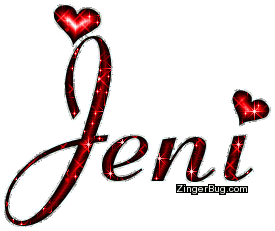 Click to get the codes for this image. Jeni Red Glitter Name With Hearts, Girl Names Free Image Glitter Graphic for Facebook, Twitter or any blog.