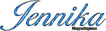 Jennika Blue Glitter Name Glitter Graphic, Greeting, Comment, Meme or GIF