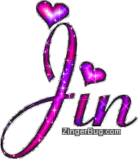 Click to get the codes for this image. Jin Pink And Purple Glitter Name, Girl Names Free Image Glitter Graphic for Facebook, Twitter or any blog.